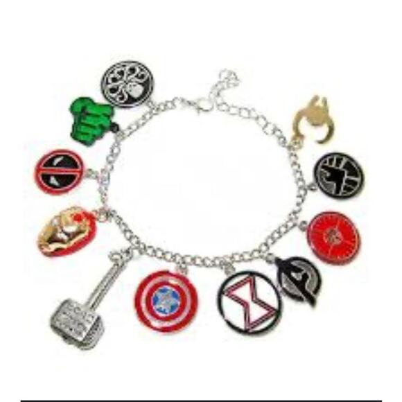No Brand Jewelry - Avenger Deadpool Ironman Thor +more fandom metal charm bracelet